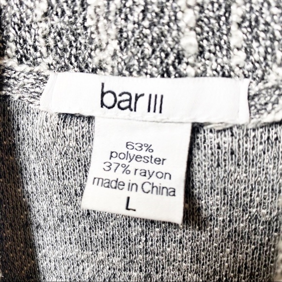 BAR III Open Style Gray Cardigan Sweater Jacket, Size Large - Picture 7 of 8